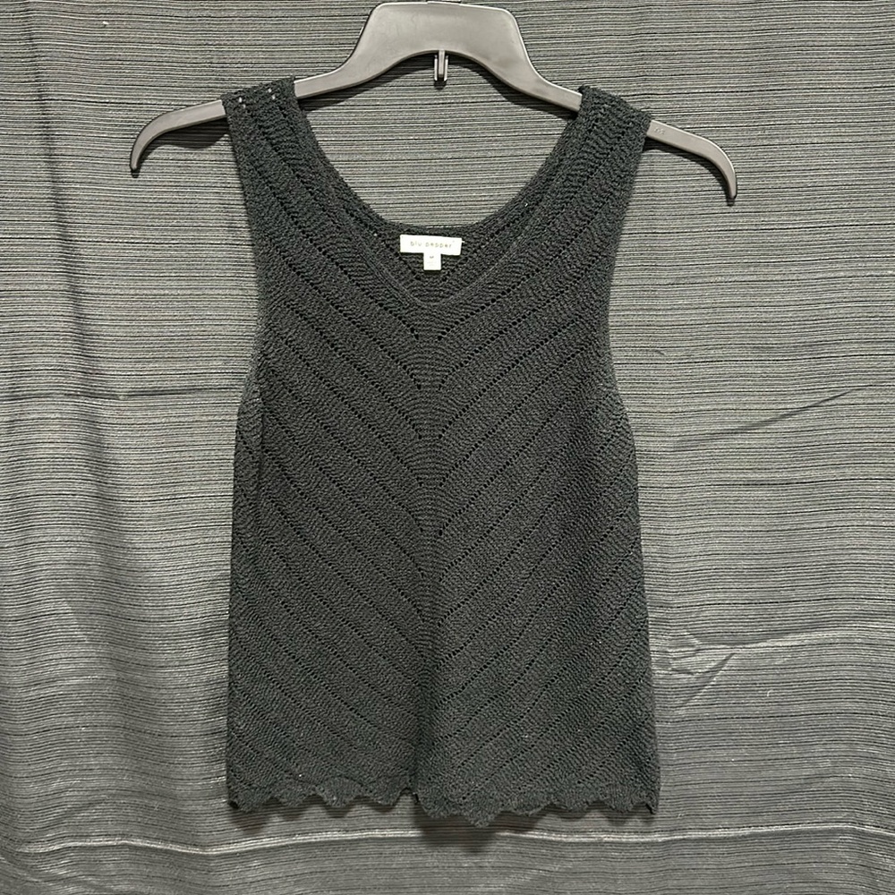 Blu‎ Pepper Black Ribbed Acrylic/NylonTank Top - Size M / Box 13-34